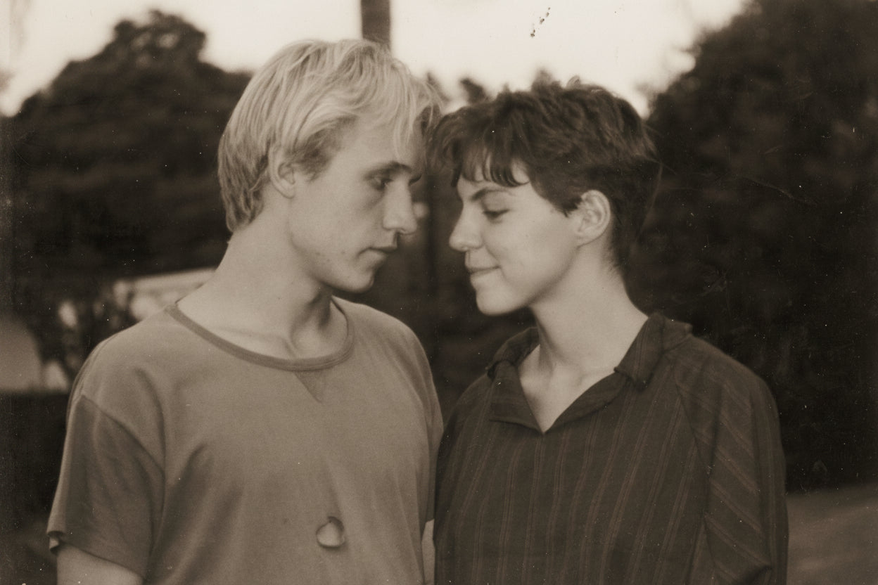 Black and white photograph of a couple
